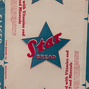 1940s Star Bread Waxed Wrapper Display Loaf - Bakery - Old  & Original - Rochester, Minnesota