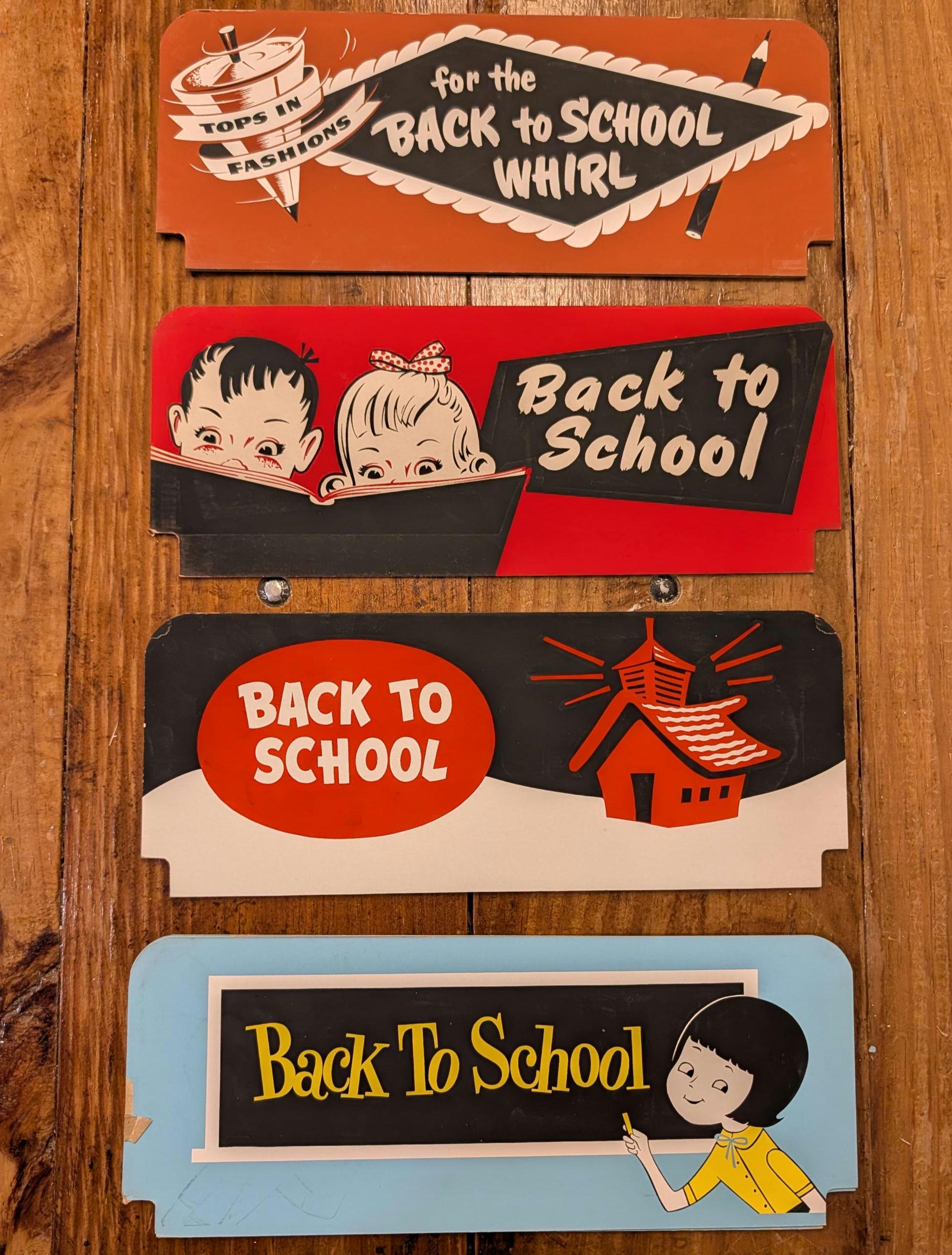 Original 1950s 60s Back to School Sale Vintage Price Sign Card