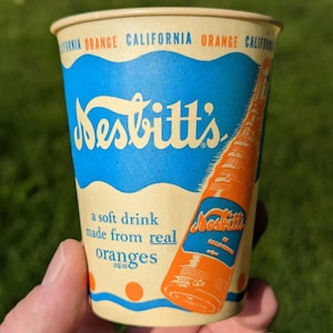 Circa 1950 NOS Nesbitt&#39;s California Orange Soda Cup - Old & Original - 9 ounce size