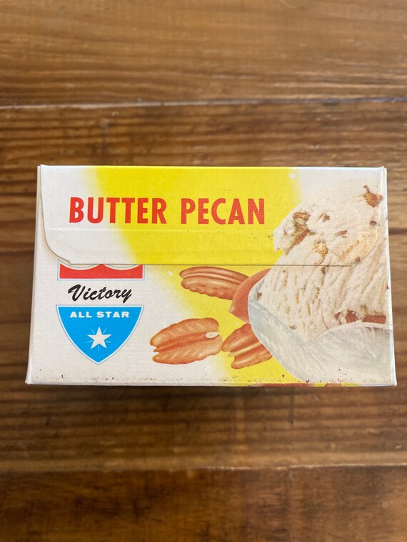 NOS 1957 Victory All Star Butter Pecan Ice Cream Box, Emporia