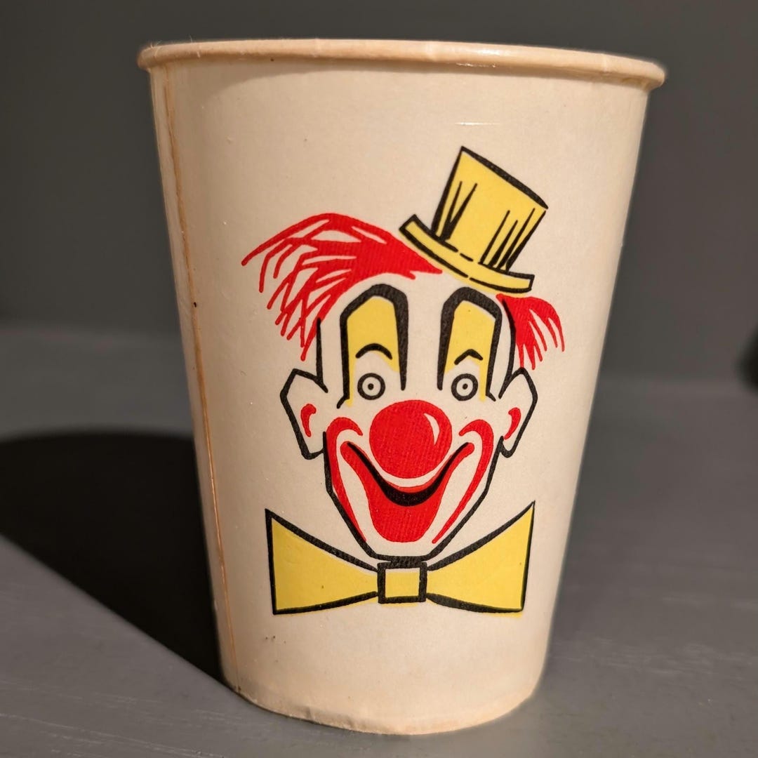 NOS 1950s 60s Clown Happy Birthday Themed Birthday Original Waxed Paper ...