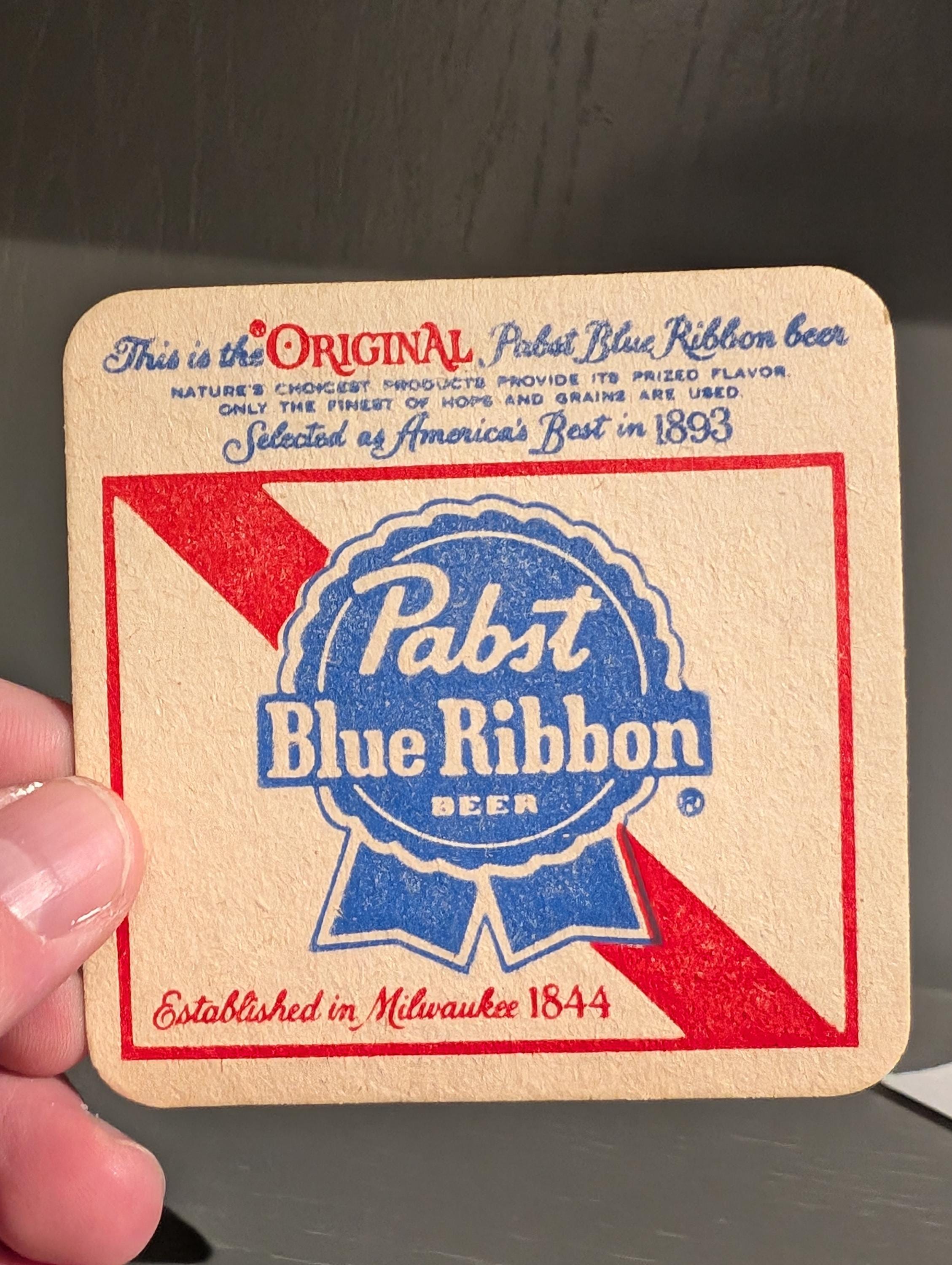 Original 1980s 90s Pabst Blue Ribbon Beer Coasters - Set of 4 - Etsy