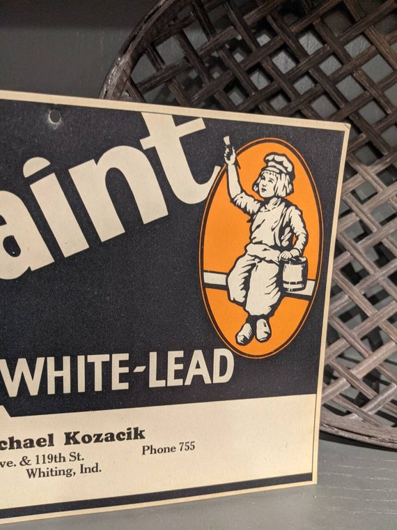 Original 1930 Dutch Boy Paints Wet Paint Cardboard Sign