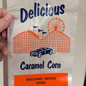 1960s Williams Grove Park Vintage Carmel Corn Pop Corn Tasche - Alt - Original
