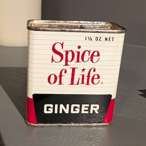 1950er Old & Original Spice of Life Seed Gewürz Gewürzdose aus Metall McLaughlin Gormley, Minneapolis, Minnesota