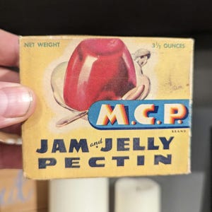 1940s 50s MCP Jam Jelly Pectin Gelatin Box  Old & Original Kitchen Country Store Decor,