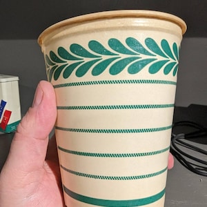 NOS 1960&#39;s Lily Malts Shakes Waxed Paper Cup - Old & Original Ice Cream Soda Cup - 16 ounce cup