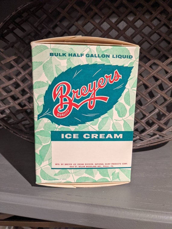 NOS 1950's Breyers Ice Cream Container Green Guy Half Etsy