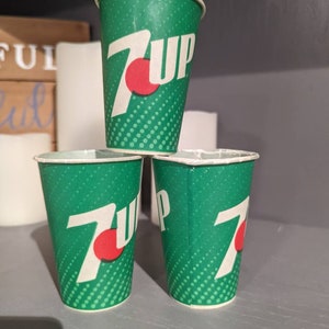 Lot of 3: NOS 1970&#39;s 7up Un Cola Sample Cup - Sweetheart Brand - Old & Original