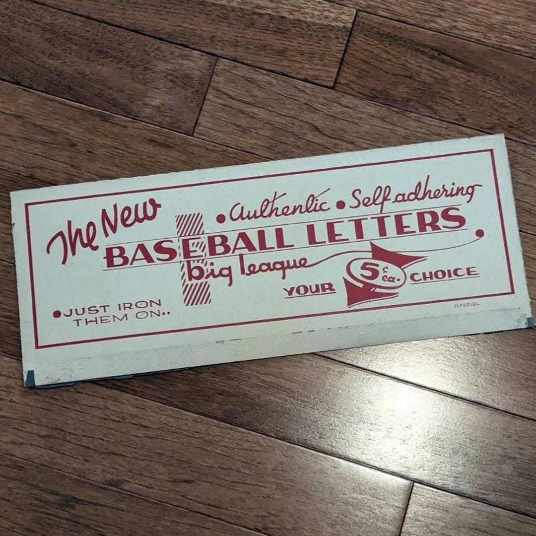Original 1930s Baseball Letters Big League Sign Cardboard Sporting ...