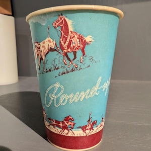 1950's Round-up Waxed Paper Cold Cup - Dixie Cup Brand - Old & Original ...