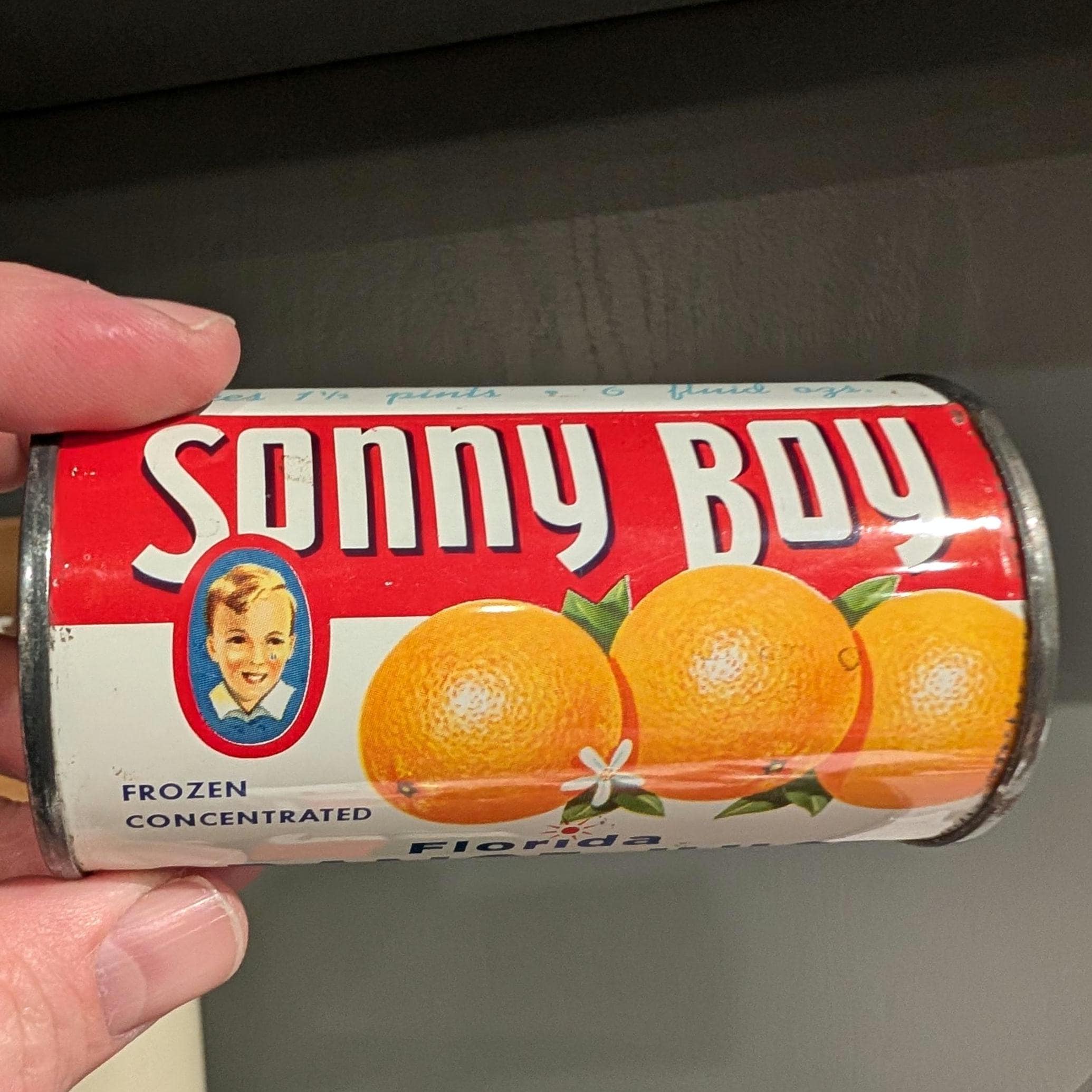 Original 1960's 70's Sonny Boy Florida Orange Juice Can - Empty