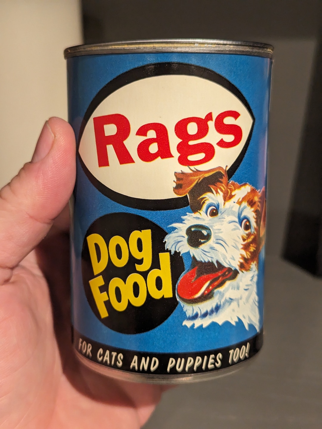 1960's Rags Brand Original Flavor Dog Food Can Label on Can Dated 1960 ...