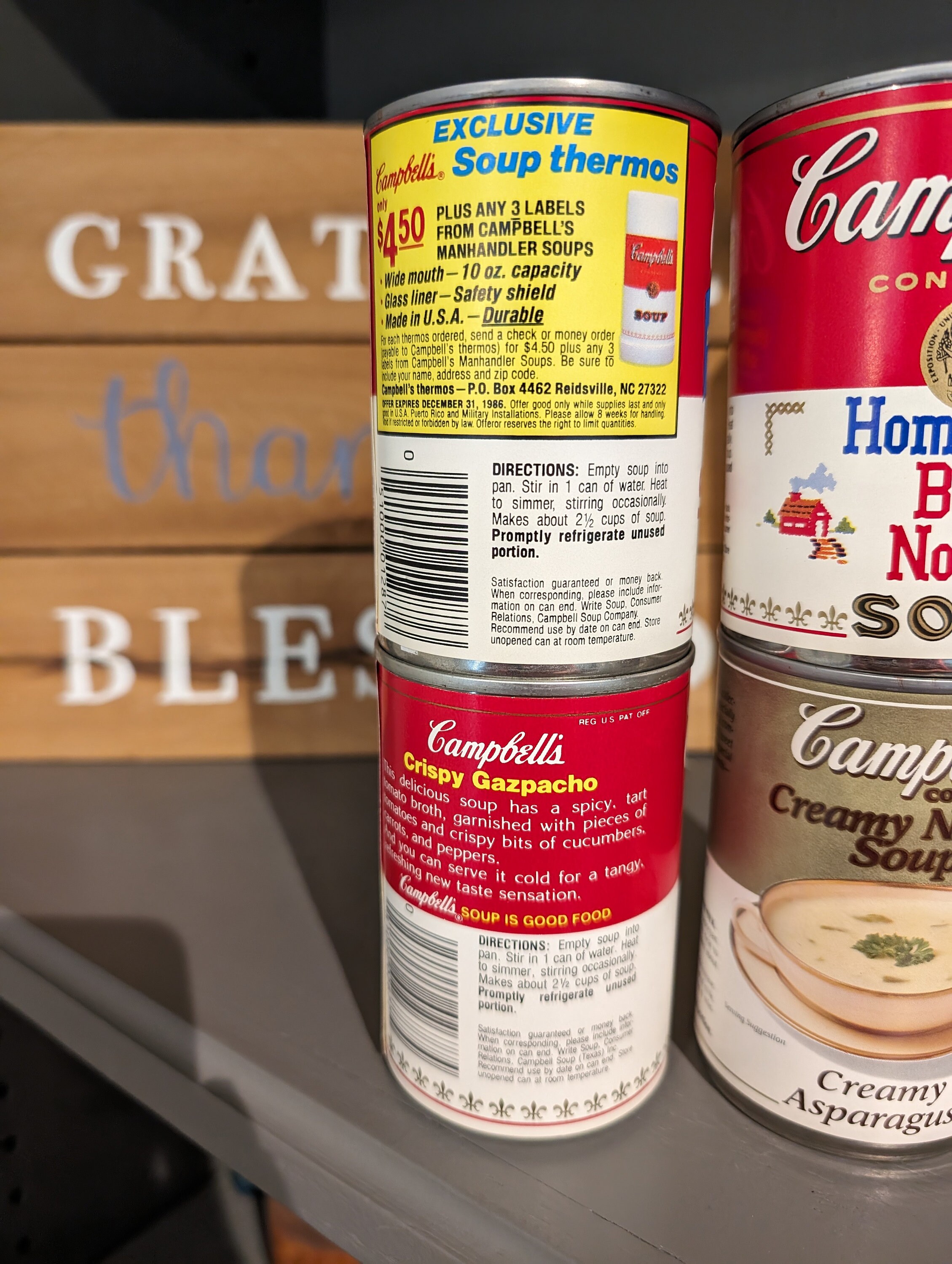 1980s Campbell's Soup Can Label on Can - Original Vintage