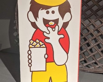 Boîte originale de pop corn Butterful Pat & Patsy des années 1970/80 vintage