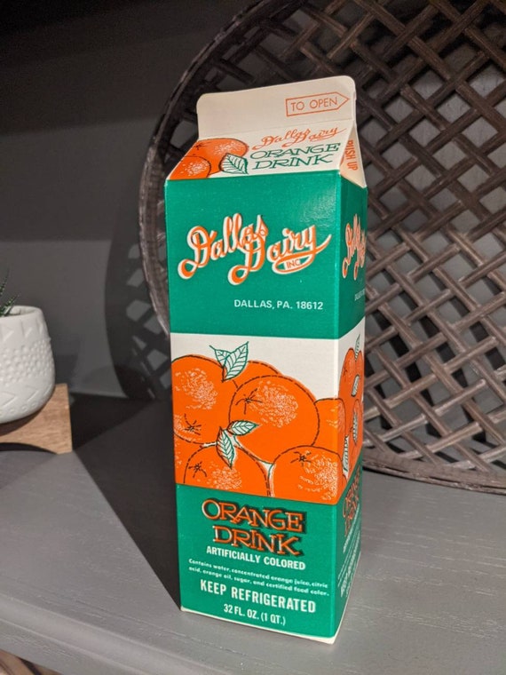 NOS 1970's Dallas Dairy Orange Drink Milk Carton or Etsy