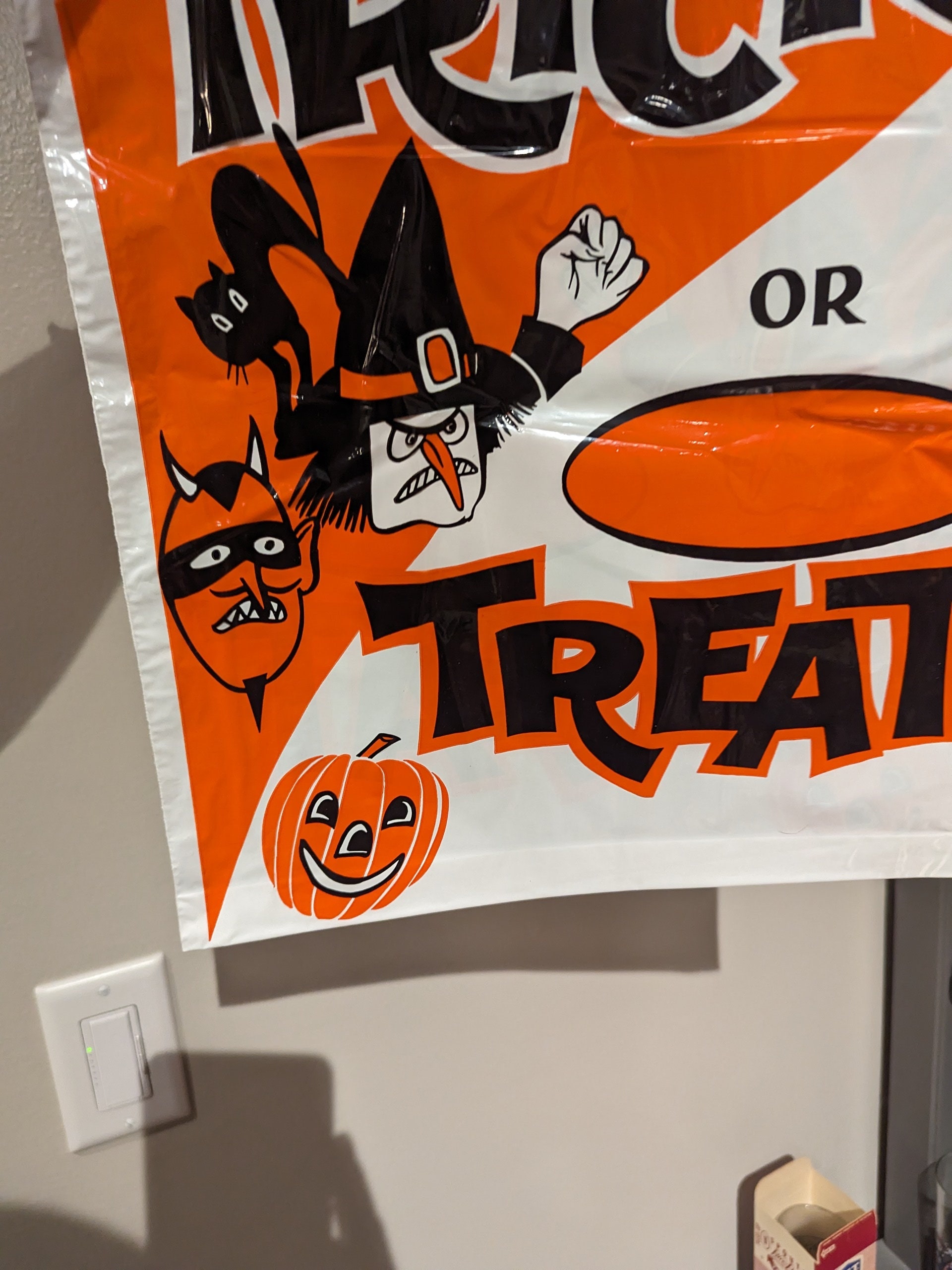 NOS Old 1960's Witch Trick or Treat Halloween Candy Treat Bag - Old ...
