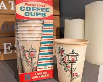 NOS 1950s 60's Bondware Brand  -like Dixie Cups - Old & Original paper cup for holiday decor 7 ounces