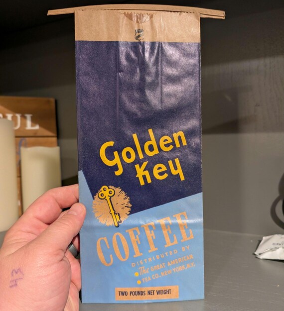 1940年代のヴィンテージ ゴールデンキーブランドコーヒー - アールデコ 
