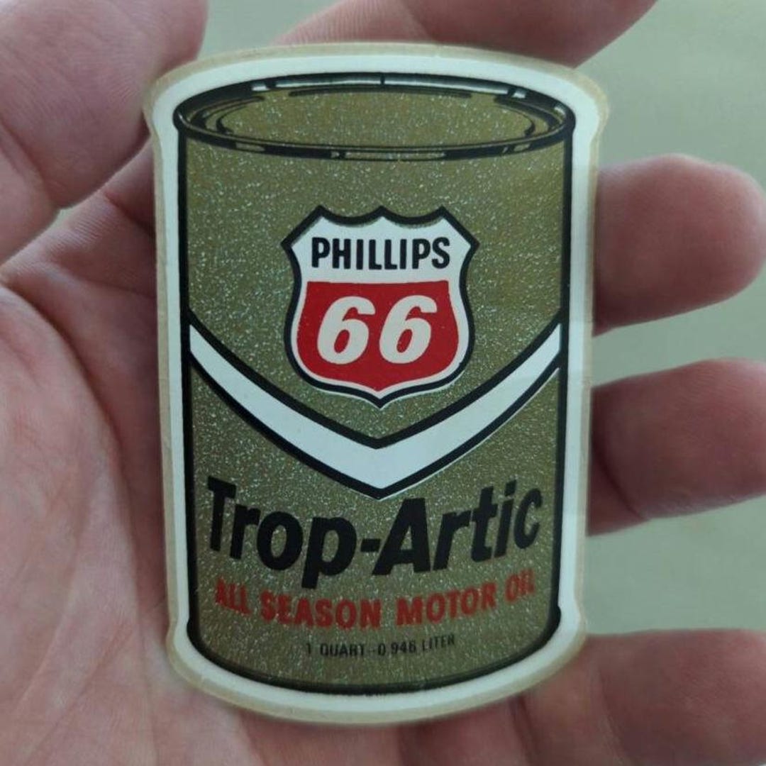 Vintage 1960's Phillips 66 Trop Artic Motor Oil Company Die Cut