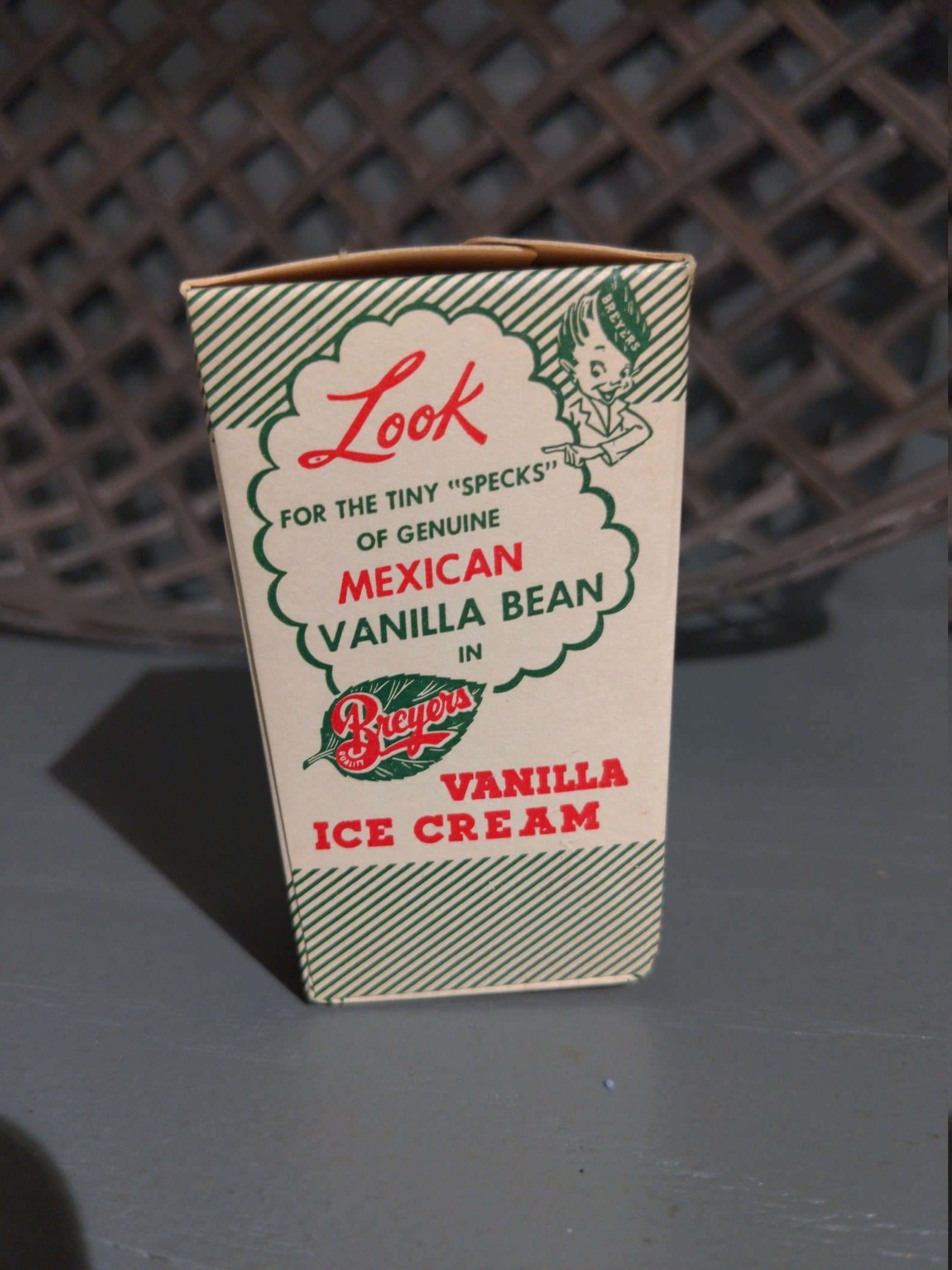 NOS 1940's Breyers Ice Cream Container Green Guy Half Etsy