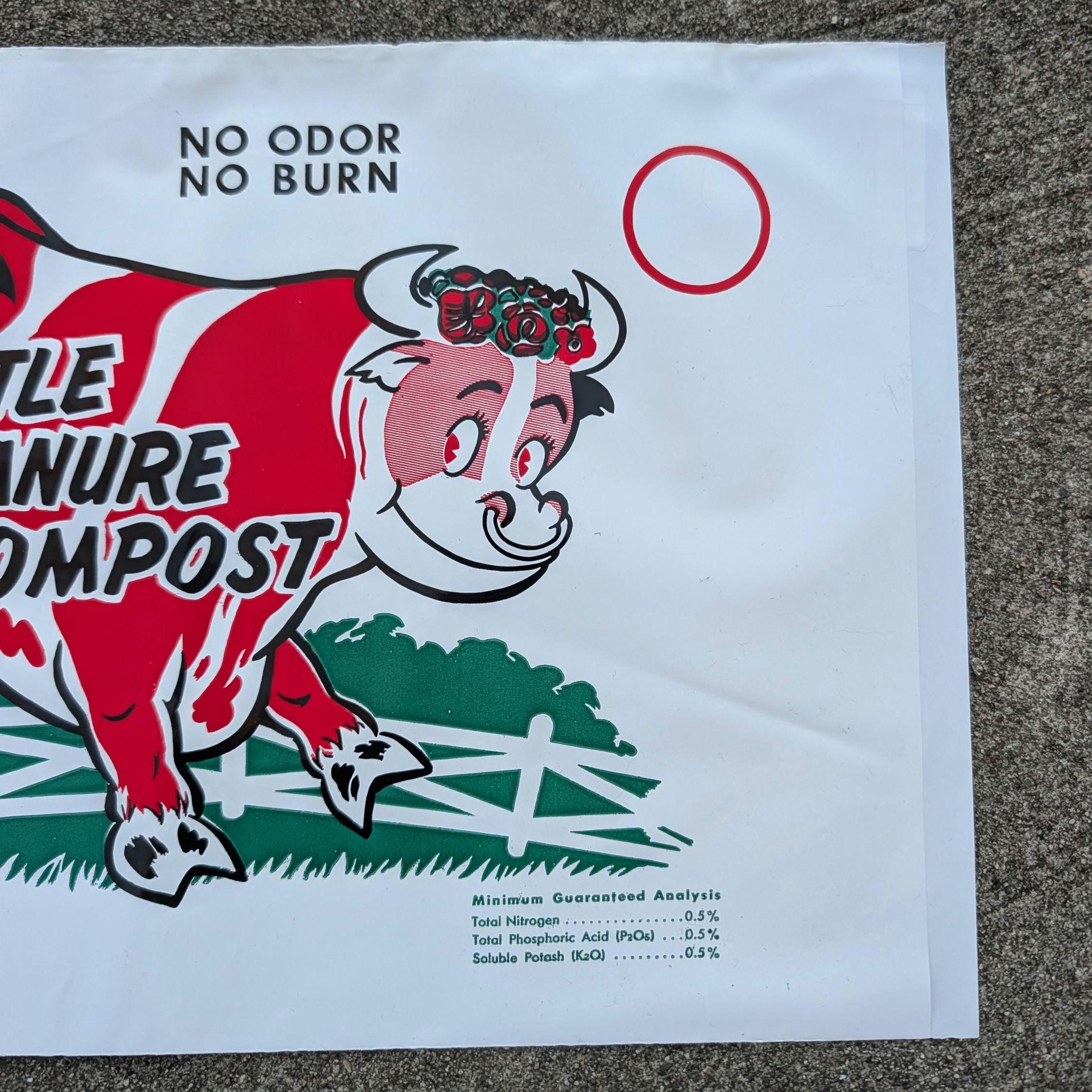 60s/70s Fertie Cattle Manure Compost Plastic Bag Sack - Old Original ...
