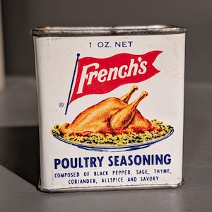 アメリカの古いキッチンツール7点★Vintage／USA／Tin 1940s Old & Original French's Metal Spice Tin - Vintage Kitchen