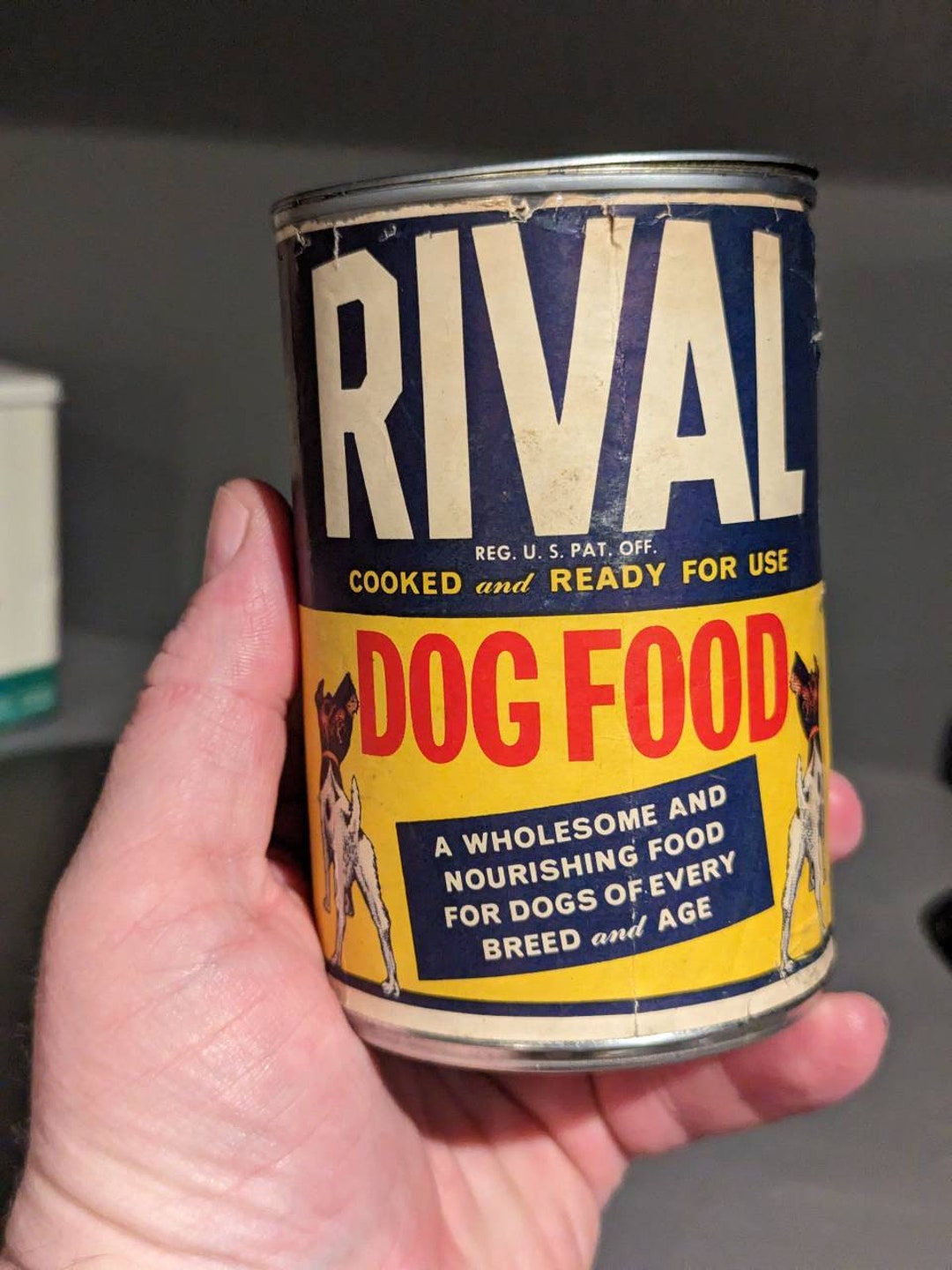 1940's Rival Dog Food Can Label on Can Etsy
