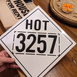 Plaque en métal pour camion de produits chimiques CHAUDS - 3257