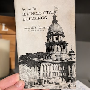 1950s Guide to Illinois State Buildings Old & Original Travel Emphera 34 pages 1951 - Abraham Lincoln Springfield Illinois