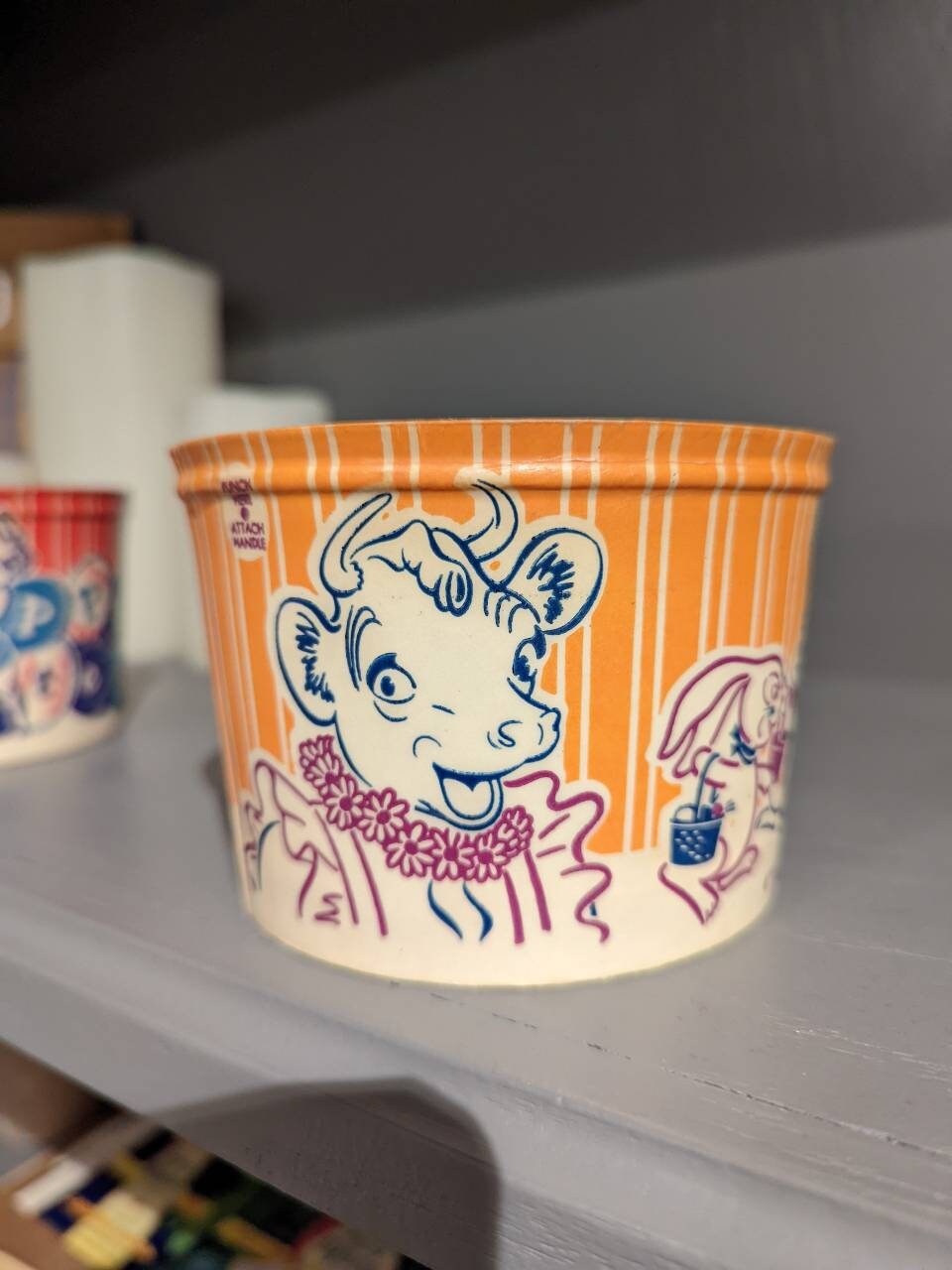 1950's ボーデン エルシー ビンテージ 貯金箱 アドバタイジング ミルク 1950s/60's Happy Easter Borden's Cottage Cheese Container