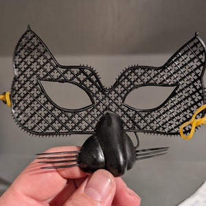 NOS Old 1960&#39;s Schwarze Katze Plastik Maske Halloween - Alt - Original