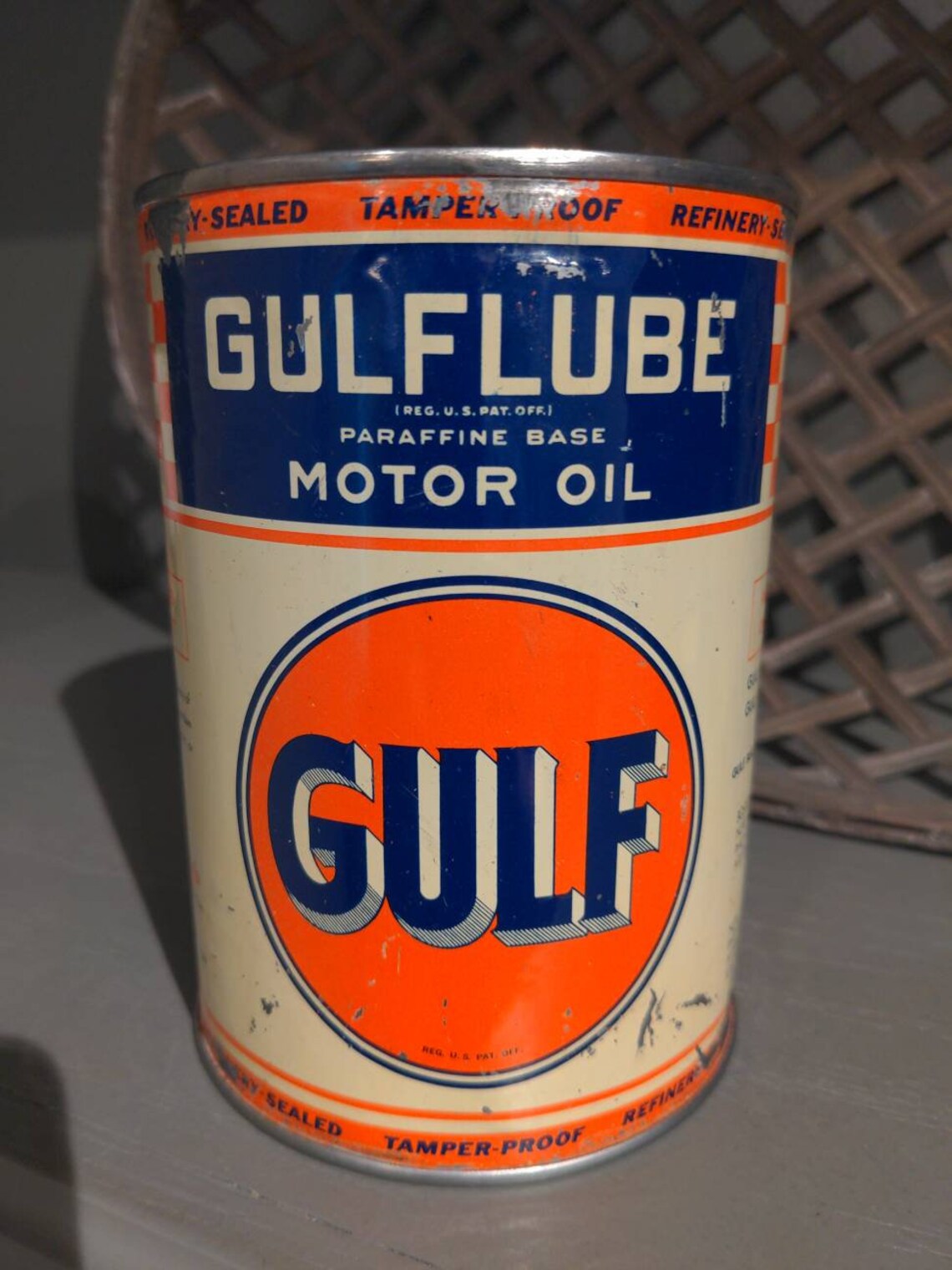 1930's Gulf Gulflube Motor Oil Quart Motor Oil Can Metal Etsy