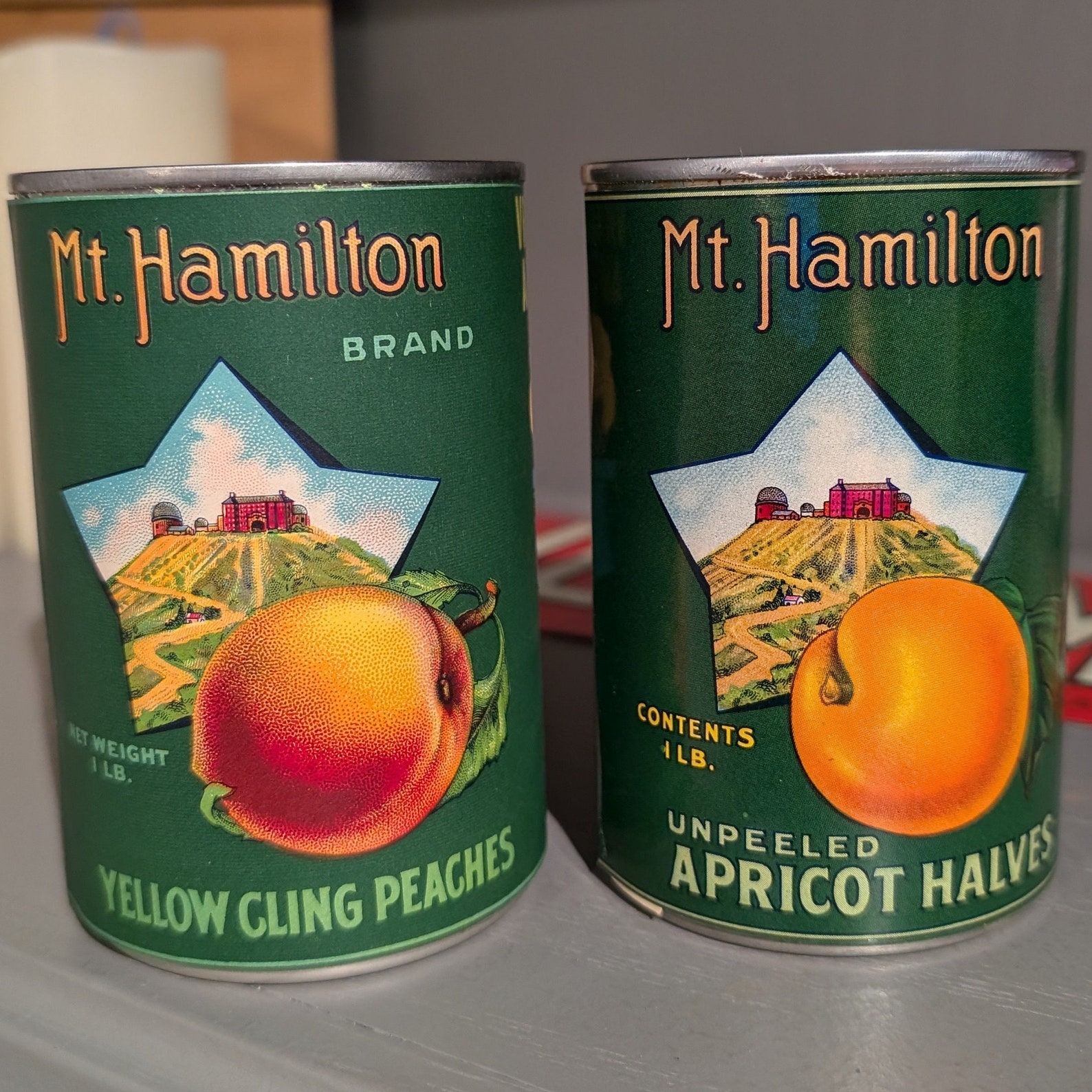 Hamilton Labels 1940s Mt Hamilton Brand Can Label on Can - Vintage Canned Fruit ...