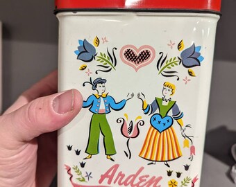 Vintage 1950's Arden  Candies Can - Old & Original Tin from Brooklyn , NY