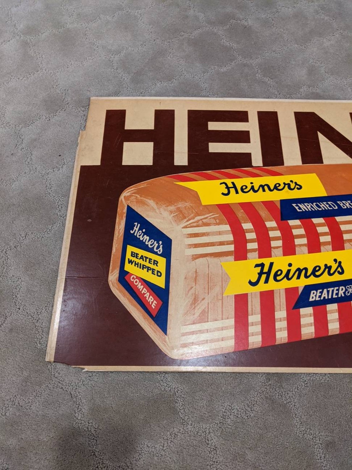 Large 1950's Heiner's Bread Beater Whipped Bread Store Etsy