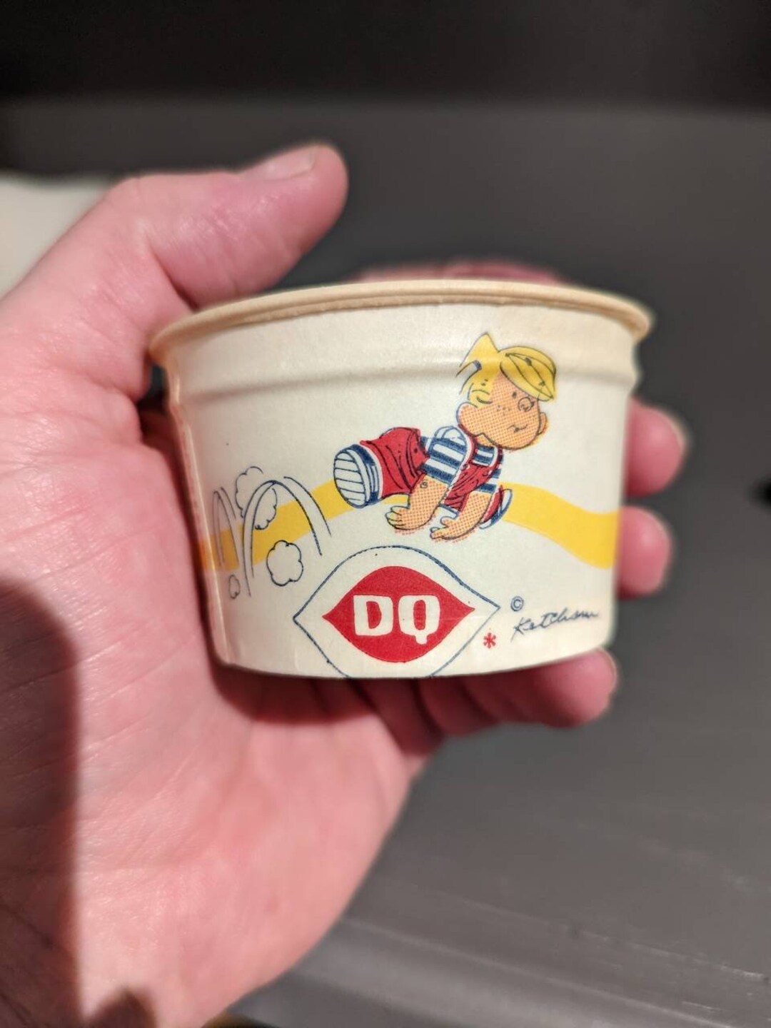 1969 Dairy Queen Ice Cream Sundae Cup Old & Original Vintage Dennis the