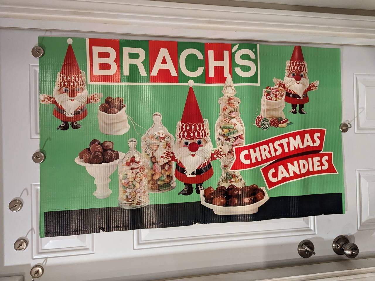 Large 1972 Brach's Candy Christmas Candy Candies Treats Display Original Grocery  Store Sign 