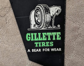 1960er Jahre Gillette Tyres Sale Die cut sign Original Pappschild CHOICE Polar Bear