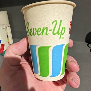 Pair of 2 NOS Seven-Up 7up Soda Cup - Old & Original 60&#39;s