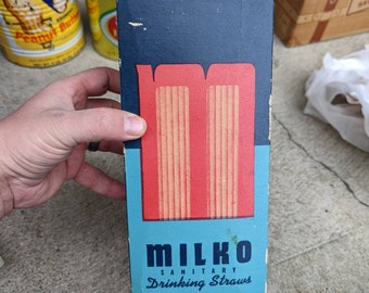 Original 1950's Milko Sanitary Straws Drinking Straws - Full Big Box