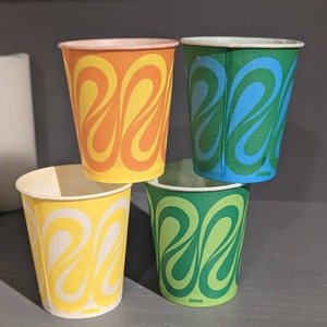 NOS 1970 Retro Dixie Waxed Paper Cup - Old & Original Ice Cream Soda Cup 5 ounce cup
