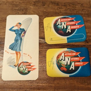 Etichetta gommata della compagnia aerea Australian National Airways degli anni '50 - Vecchia e originale - Decalcomania vintage da viaggio o valigia CHOICE