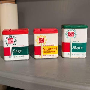 1970er Jahre Ann Page Gewürzdosen WAHL Alte & Original Gewürz Würze Metall Gewürzdose Salbei, Senf oder Piment