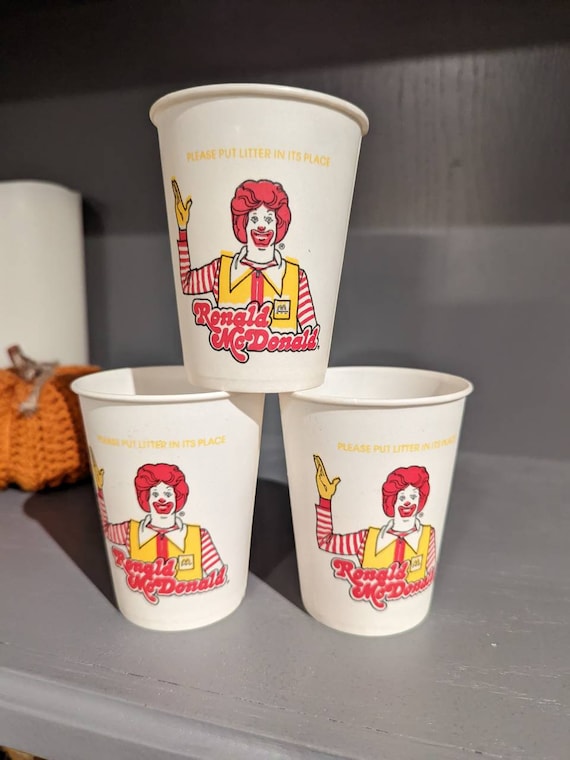 Lot of 3: NOS 1990's Ronald Mcdonald Cup - Mcdonald's American Can