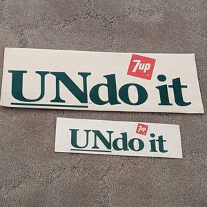 NOS 1978 7up Sign UNdoit Decal Sicker Unused - 7up Brand - CHOICE of Size