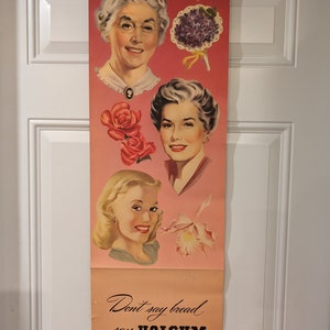1940&#39;s Holsum Bread Mother&#39;s Day Original Grocery Store Sign - Yard Long Vintage Bread Sign