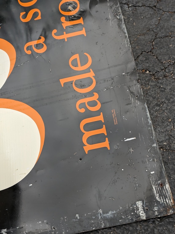 Large 1955 Nesbitt's Orange Soda Single Sided Metal Sign 4' X 8