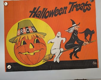 Vintage 1981 Brach's Candy Halloween Sign: Original Grocery Store Display