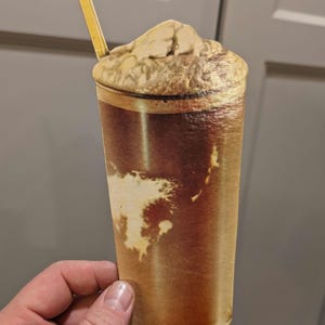 1940's Chocolate Ice Cream Soda Float Sign- Die Cut Soda Fountain Sign - Old & Original - Thick Cardboard